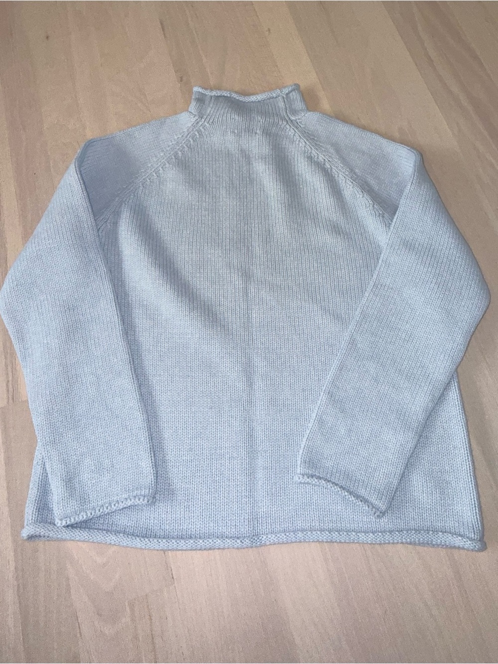 J. Crew 1988 Heather Light Blue Rollneck Trade Sweater Small Like New - Picture 4 of 8